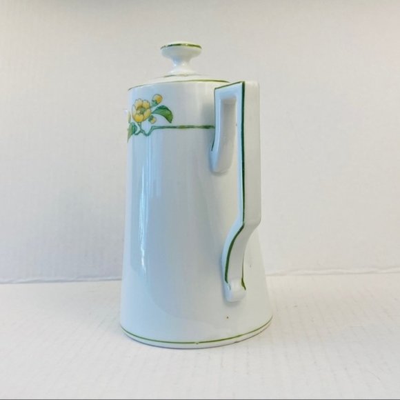 Vintage teapot Victoria Austria yellow flower floral ceramic pottery vine leaf - Picture 5 of 10